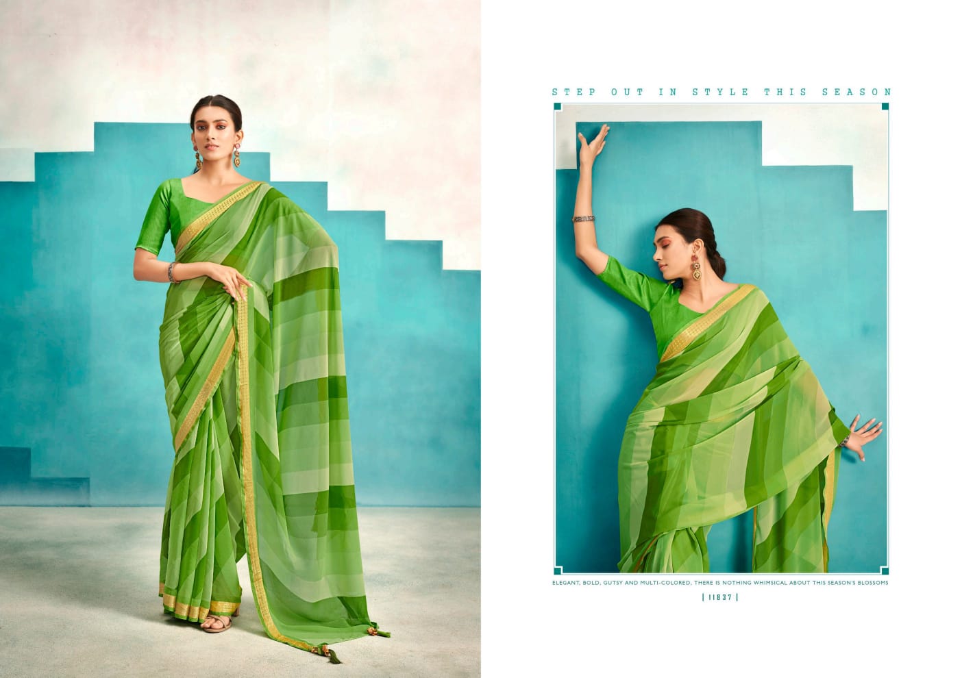 MADHU Designer Fancy Ethnic Wear Georgette Printed Saree Collection